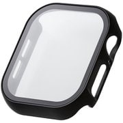 AW-24BFCGMBK [アップルウォッチ カバー Apple Watch Series 10 42mm フルカバーケース 強化ガラス 反射防止 表面硬度9H 全面保護 メタリックライン ブラック]