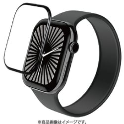 AW-24BFLGGR [アップルウォッチ ガラスフィルム Apple Watch Series 10 42mm対応 全面保護 表面硬度10H 高透明 気泡防止 ブラック]