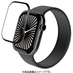 AW-24BFLGARR [アップルウォッチ ガラスフィルム Apple Watch Series 10 42mm対応 全面保護 表面硬度10H 高透明 光反射軽減 気泡防止 ブラック]