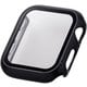 AW-23DFCGPBK [アップルウォッチ カバー Apple Watch SE （第2世代/第1世代）/Series 6/5/4 44mm フルカバーケース 強化ガラス 表面硬度10H 全面保護 メタリック ブラック]