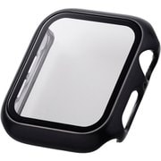 AW-23DFCGPBK [アップルウォッチ カバー Apple Watch SE （第2世代/第1世代）/Series 6/5/4 44mm フルカバーケース 強化ガラス 表面硬度10H 全面保護 メタリック ブラック]