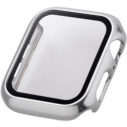 AW-23DFCGPSV [アップルウォッチ カバー Apple Watch SE （第2世代/第1世代）/Series 6/5/4 44mm フルカバーケース 強化ガラス 表面硬度10H 全面保護 メタリック シルバー]