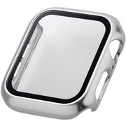 AW-23DFCGPSV [アップルウォッチ カバー Apple Watch SE （第2世代/第1世代）/Series 6/5/4 44mm フルカバーケース 強化ガラス 表面硬度10H 全面保護 メタリック シルバー]
