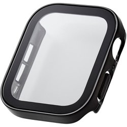 AW-23DFCGEBK [アップルウォッチ カバー Apple Watch SE （第2世代/第1世代）/Series 6/5/4 44mm フルカバーケース 強化ガラス 表面硬度10H 全面保護 防水 IPX7 ブラック]