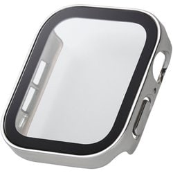 AW-23DFCGESV [アップルウォッチ カバー Apple Watch SE （第2世代/第1世代）/Series 6/5/4 44mm フルカバーケース 強化ガラス 表面硬度10H 全面保護 防水 IPX7 シルバー]