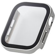 AW-23DFCGESV [アップルウォッチ カバー Apple Watch SE （第2世代/第1世代）/Series 6/5/4 44mm フルカバーケース 強化ガラス 表面硬度10H 全面保護 防水 IPX7 シルバー]