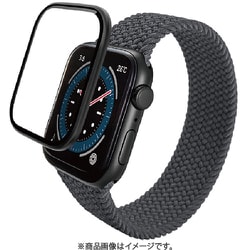 AW-23DFLGS2R [アップルウォッチ ガラスフィルム Apple Watch SE 第2世代/SE/Series 6 44mm対応 全面保護 表面硬度10H 高透明 極薄0.15mm フレーム付 気泡防止 ブラック]