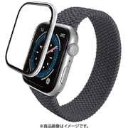 AW-23DFLGFALSV [アップルウォッチ ガラスフィルム Apple Watch SE 第2世代/SE/Series 6 44mm対応 全面保護 表面硬度10H 高透明 フレーム付 気泡防止 シルバー]