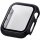 AW-23EFCGPBK [アップルウォッチ カバー Apple Watch SE （第2世代/第1世代）/Series 6/5/4 40mm フルカバーケース 強化ガラス 表面硬度10H 全面保護 メタリック ブラック]