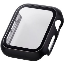 AW-23EFCGPBK [アップルウォッチ カバー Apple Watch SE （第2世代/第1世代）/Series 6/5/4 40mm フルカバーケース 強化ガラス 表面硬度10H 全面保護 メタリック ブラック]