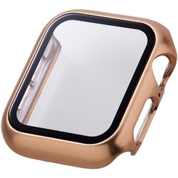 AW-23EFCGPPN [アップルウォッチ カバー Apple Watch SE （第2世代/第1世代）/Series 6/5/4 40mm フルカバーケース 強化ガラス 表面硬度10H 全面保護 メタリック ピンク]