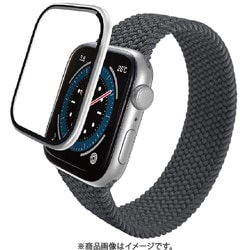 AW-23EFLGFALSV [アップルウォッチ ガラスフィルム Apple Watch SE 第2世代/SE/Series 6 40mm対応 全面保護 表面硬度10H 高透明 フレーム付 気泡防止 シルバー]