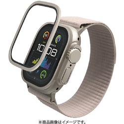 AW-23CFLGFALSV [アップルウォッチ ガラスフィルム Apple Watch Ultra2/Ultra 49mm対応 全面保護 表面硬度10H 高透明 フレーム付 気泡防止 シルバー]