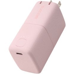 モバイルバッテリー コンセント一体型 5000mAh PD 最大30W 入力出力（USB Type-C×1） PSE適合 折りたたみプラグ ピンク DE-AC09-5000PN