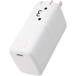 モバイルバッテリー コンセント一体型 5000mAh PD 最大30W 入力出力（USB Type-C×1） PSE適合 折りたたみプラグ ホワイト×ブラック DE-AC09-5000WF
