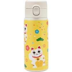 和柄のワンプッシュステンレスボトル 350ml 招き猫 WB001-7