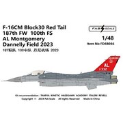 FABD48036 1/48 デカール F-16CM ブロック30 レッドテール 187th FW 100th FS AL モンゴメリーダネリー フィールド 2023 [プラモデル用品]