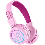 ワイヤレスキッズヘッドホン 無線/有線ハイブリッド+LEDライティング+4オーディオモード搭載 ピンク KIDJAMZ HP-KJ55BT-PK