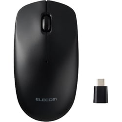 無線 2.4GHz マウス ワイヤレスマウス 3ボタン Type-C レシーバー 【Windows Mac Chrome 対応】 左右対称 RoHS指令準拠 ブラック M-LE10DRCBK