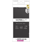 PM-O242PLFUBK [OPPO A3 5G ケース レザーカバー 手帳型 マグネット フラップ 衝撃吸収 超軽量 薄型 スタンド機能付 UltraSlim ブラック]