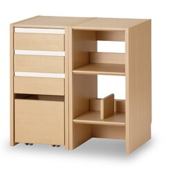 FIT IN DESK（フィットインデスク） Famio（ファミオ） キャビネットシェルフ シェルフ 電動昇降デスク 電動スタンディングデスク 学習机 勉強机 ミルキーオーク ホワイト色 ナチュラル色 FDB-810MOWH