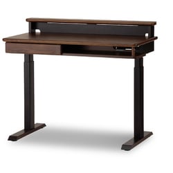 FIT IN DESK（フィットインデスク） Lenos（レノス） 電動昇降デスク 天然木 電動スタンディングデスク デスク幅100cm 学習机 勉強机 ミルキーオーク ブラック色 ナチュラル色 FDD-798WTBK