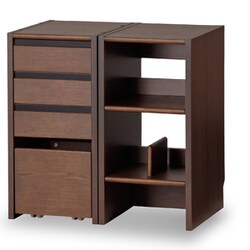FIT IN DESK（フィットインデスク） Lenos（レノス） キャビネットシェルフ シェルフ 電動昇降デスク 天然木 電動スタンディングデスク 学習机 勉強机 ミルキーオーク ブラック色 ナチュラル色 FDB-711WTBK