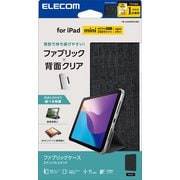 iPad mini (A17 Pro)/第6世代 8.3インチ用 ケース ファブリックカバー 手帳型 スリープ対応 マグネット フラップ 2アングル スタンド機能 背面クリア 軽量 超薄型 ブラック TB-A24SWVCBK