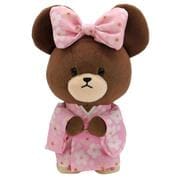 206862-25 くまのがっこう ぬいぐるみ S 着物 さくら柄 ピンク