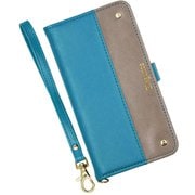 EL-A401FC-TG [らくらくスマートフォン a Lite用 ケース 手帳型 ツートン スマホケース エレガンテ Elegante ターコイズ・グレージュ]
