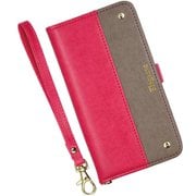 EL-A401FC-PG [らくらくスマートフォン a Lite用 ケース 手帳型 ツートン スマホケース エレガンテ Elegante ピンク・グレージュ]