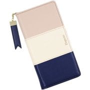TR-A401FC-MO [らくらくスマートフォン a Lite用 ケース 手帳型 トリコロール スマホケース エレガンテ Elegante モカネイビー]