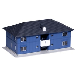 23-402D Nゲージ 二階建アパート（ネイビー） [鉄道模型用品]