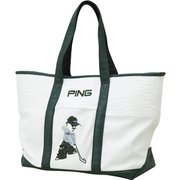 GB-N2507 [Mr.PING ストリートカジュアルトート ユニセックス W56×H37×D26cm ホワイト/グリーン]