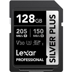 Professional SILVER PLUS SDXCカード 128GB UHS-I V30 最大読込速度205MB/s 最大書込速度150MB/s 制限付無期限保証 LSDSIPL128G-BNNNJ