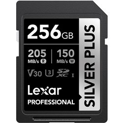 Professional SILVER PLUS SDXCカード 256GB UHS-I V30 最大読込速度205MB/s 最大書込速度150MB/s 制限付無期限保証 LSDSIPL256G-BNNNJ