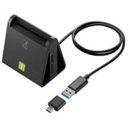 USB-A/USB Type-C接続対応 ICカードリーダー スタンド型マルチ SD-MYC02-B