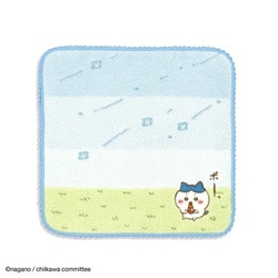 ちいかわ そよかぜ 25cm×25cm ブルー タオルハンカチ ハチワレ 41-1250080