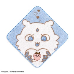 ちいかわ かたまってるよ 25cm×25cm ブルー タオルハンカチ ハチワレ 41-1270080
