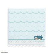 43-0220080 [モフサンド ぽんぽんサメにゃん 25cm×25cm ブルー タオルハンカチ]