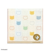 43-0230080 [モフサンド ドーナツにゃん 25cm×25cm ベージュ タオルハンカチ]