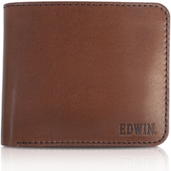 22269310 [EDWIN 栃木レザー 日本製 二つ折財布 D.BROWN]