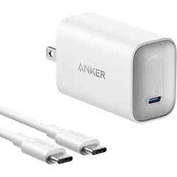 USB急速充電器 Anker Nano Charger （100W） with USB-C ＆ USB-C ケーブル USB PD（パワーデリバリー）対応 100W USB-C×1 ホワイト B2679N21