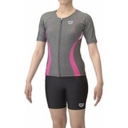 すらっとセパフィットネスセパレーツ レディース 水着 グレー×ピンク(GYPK) Oサイズ AS5SWF43L