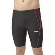 フィットネススパッツ メンズ 水着 ブラック×レッド(BKRD) Lサイズ AS5SWF63M