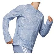 オウン ザ ラン クライマクール スリーストライプス長袖Tシャツ メンズ ランニングウェア シャツ Dash Grey/Violet Tone(JD7770) J/Mサイズ KVL29