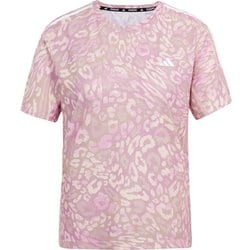 オウン ザ ラン クライマクール スリーストライプス半袖Tシャツ レディース ランニングウェア シャツ PWコーラル J/Lサイズ KVL17
