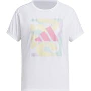 グラフィック半袖Tシャツ レディース ランニングウェア シャツ White J/Mサイズ KQD83