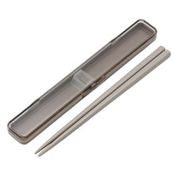 抗菌 音の鳴らない 箸箱 ケース 箸 セット 18cm 食洗機対応 モーブグレー 日本製 ABC3AG