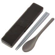 CCS45SAAG [コンビセット 抗菌 箸 21cm スプーン 19.7cm 音が鳴りにくい 食洗機対応 チャコールグレー 21.8×5.5×1.9cm 日本製]